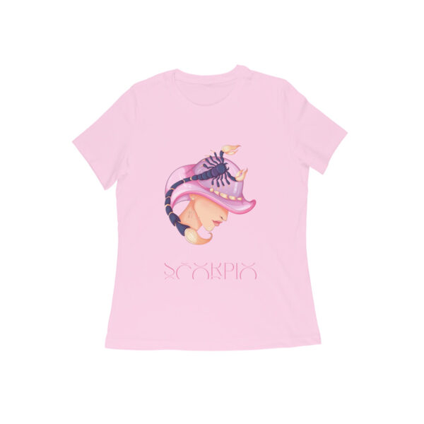 Scorpio zodiac sign women’s round neck T-shirt Pink