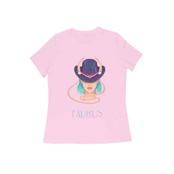 Taurus zodiac sign women’s round neck T-shirt Pink