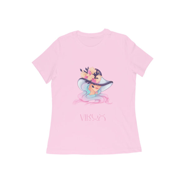 Virgo zodiac sign women’s round neck T-shirt Pink