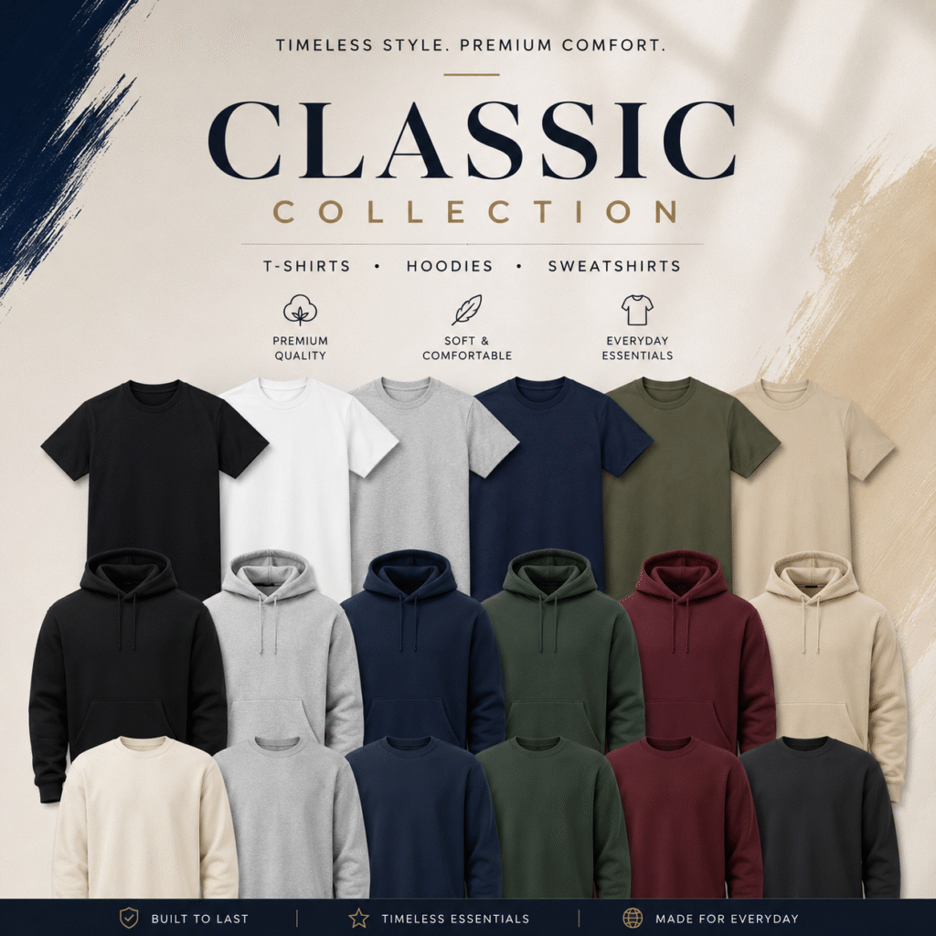 Plain T-shirts, Hoodies, Sweatshirts