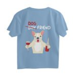 Dog Friend Funny Men's Oversized Back Print T-Shirt
