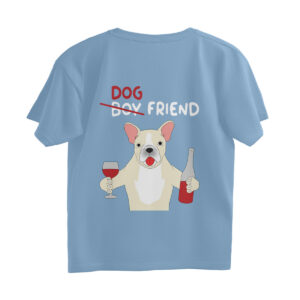 Dog Friend Funny Men's Oversized Back Print T-Shirt