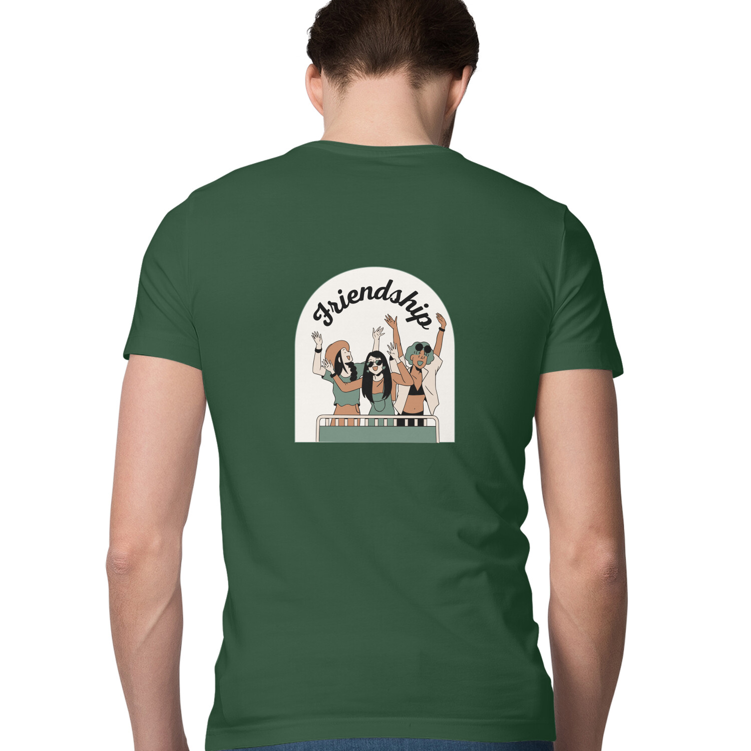 Friendship Back Print Men's T-shirt 6 Color All Size - Image 3