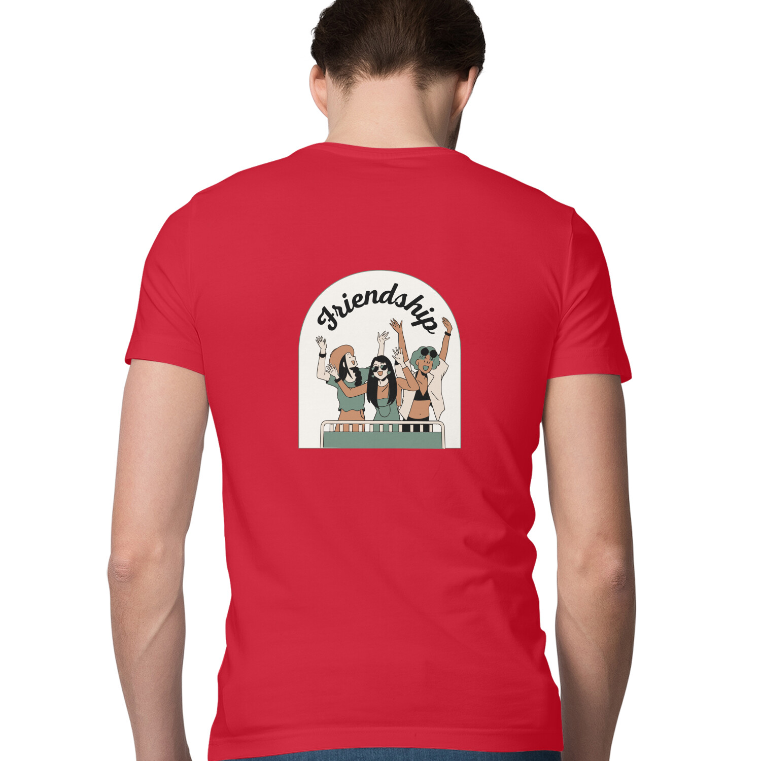Friendship Back Print Men's T-shirt 6 Color All Size - Image 4