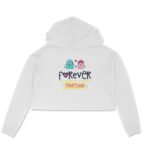 Forever Together Crop Hoodie for Girl Woman in white Pink Grey and Red Color