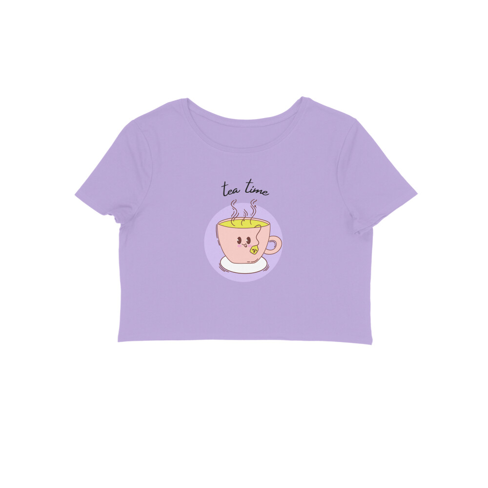Tea Time Girl's Crop Top T-Shirt