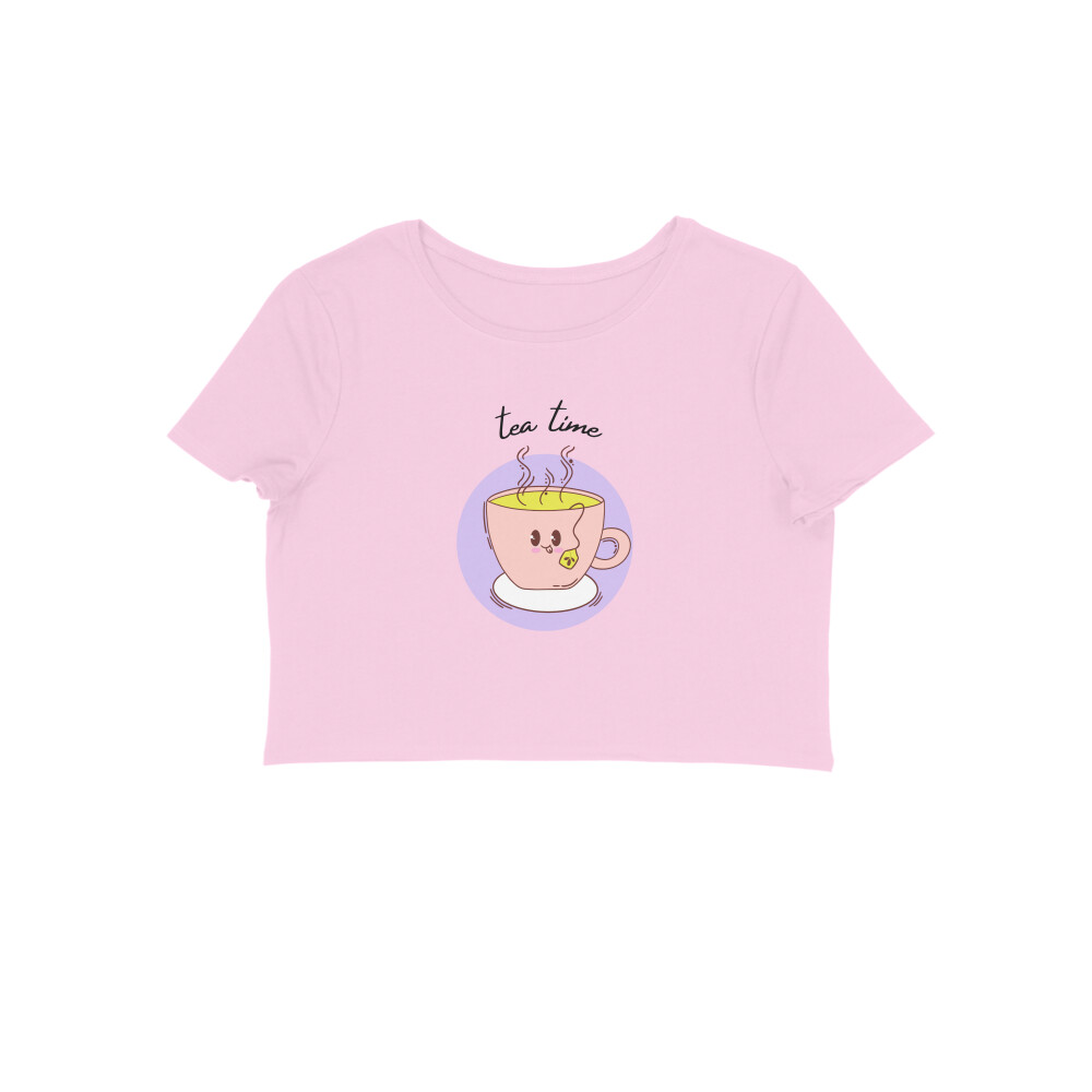 Tea Time Girl's Crop Top T-Shirt - Image 2