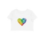 Colorful Heart Girl's Crop Top