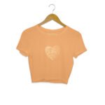 Big Golden Heart Girl's Crop Top