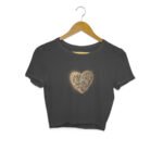 Big Golden Heart Girl's Crop Top - Image 2