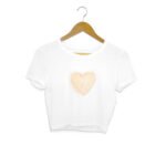 Big Golden Heart Girl's Crop Top - Image 6
