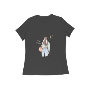 Girl Carrying Purse Back Women's T-shirt 4 color all size