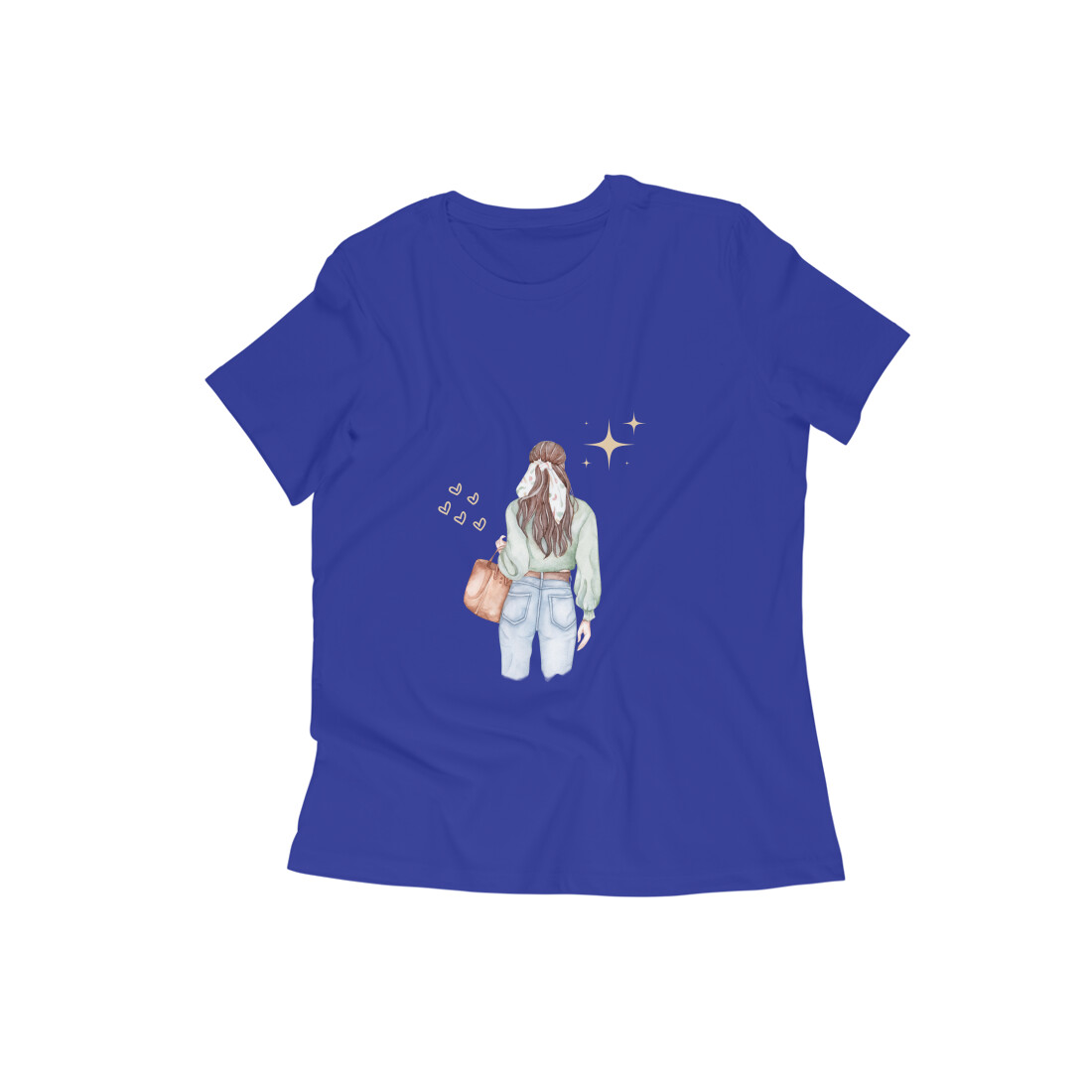 Girl Carrying Purse Back Women's T-shirt 4 color all size - Image 3