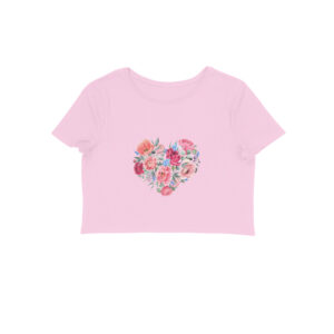 Flower Heart Girl's Women's Crop Top T-shirt 4 color all size