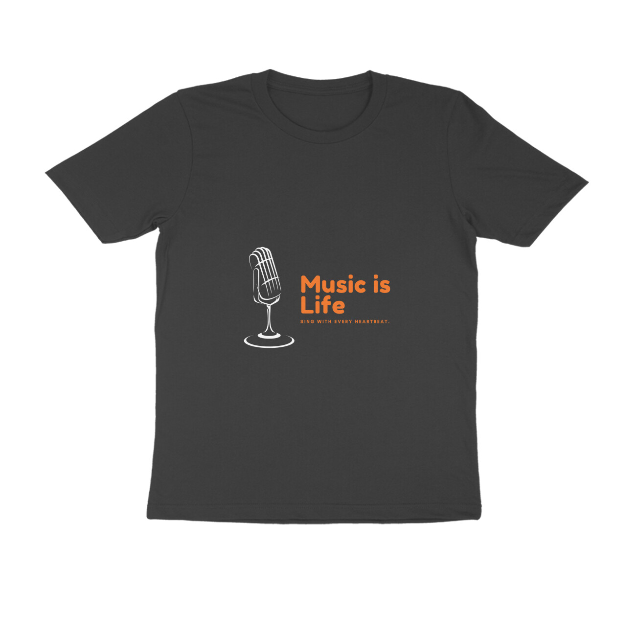 Music is life Men's Half Sleeve Round Neck T-Shirt