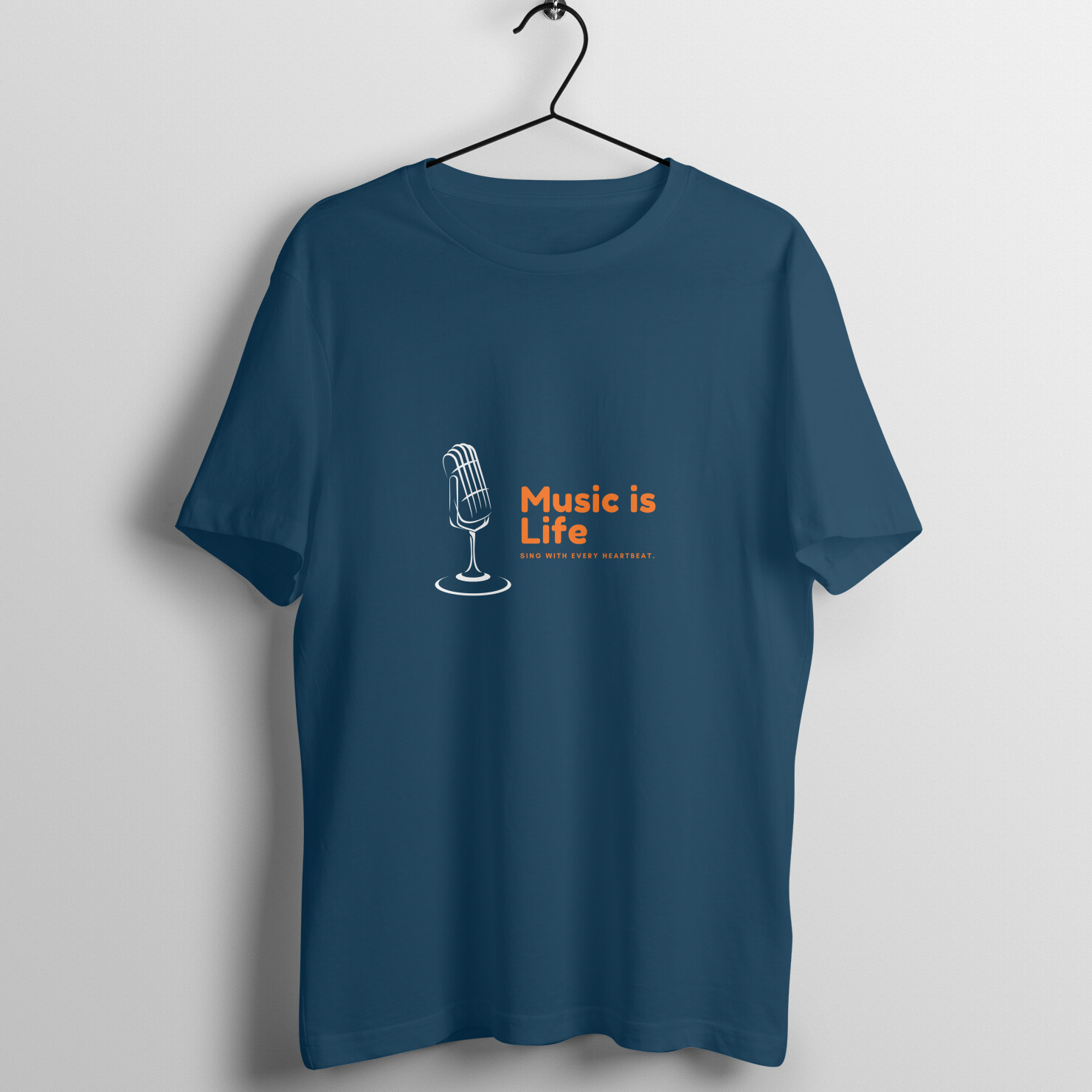 Music is life Men's Half Sleeve Round Neck T-Shirt - Image 3