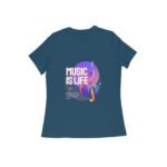 Music is my life Girl's Women's Half Sleeve Round Neck T-Shirt - Image 2