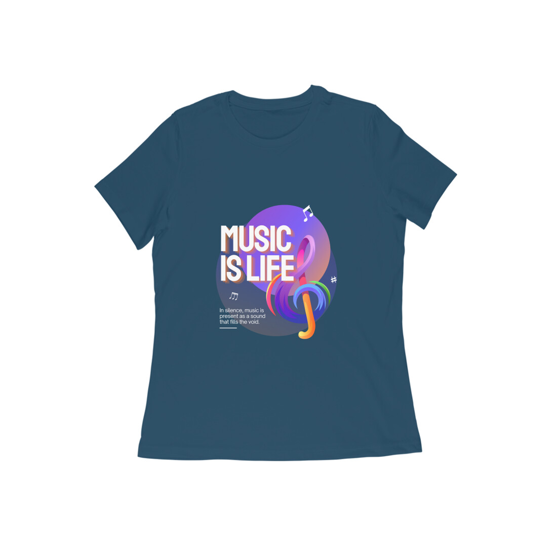 Music is my life Girl's Women's Half Sleeve Round Neck T-Shirt - Image 2