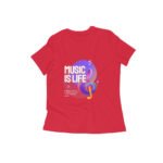 Music is my life Girl's Women's Half Sleeve Round Neck T-Shirt - Image 3