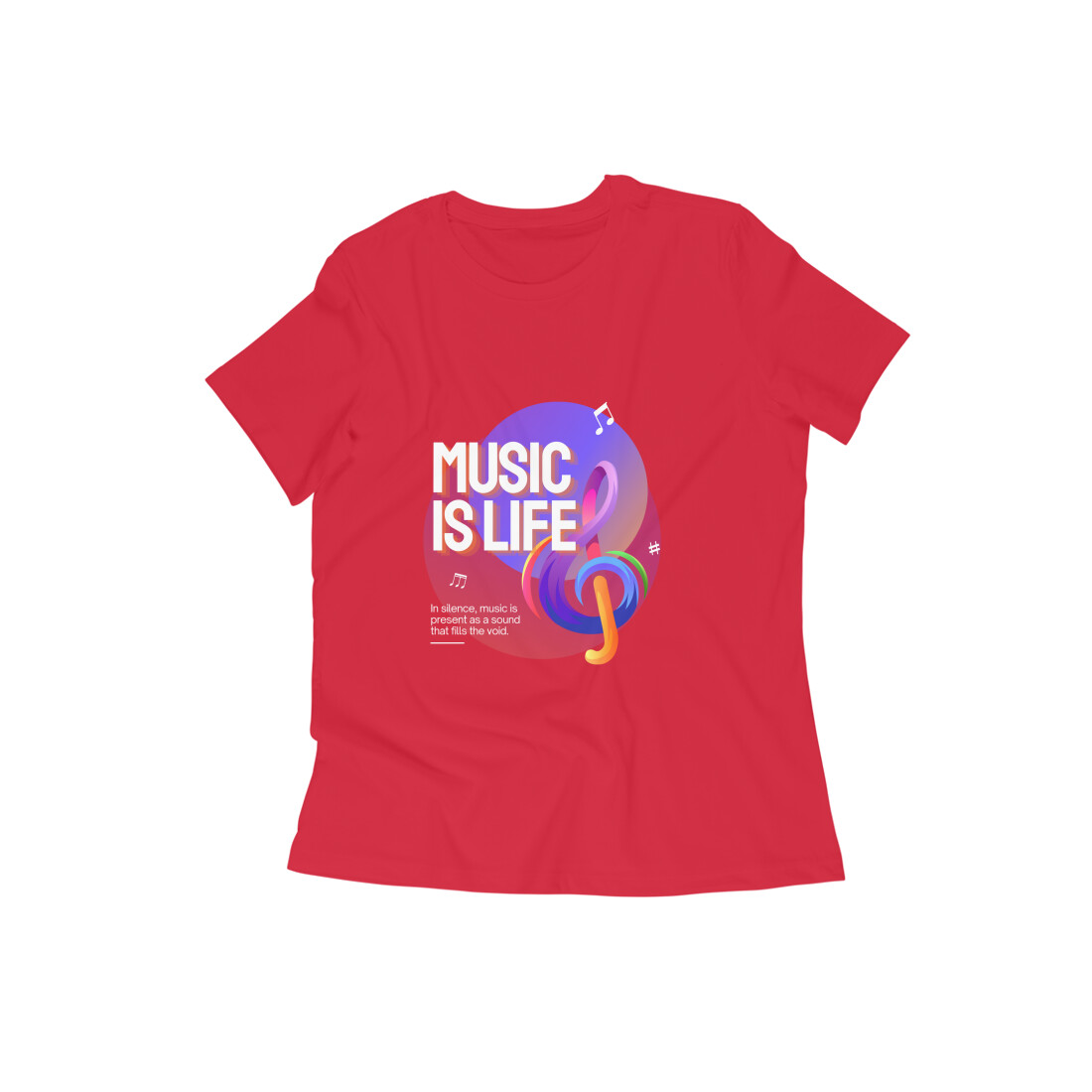 Music is my life Girl's Women's Half Sleeve Round Neck T-Shirt - Image 3