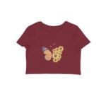 Butterfly Flower Girl's Women's Crop Top Crop T-shirt - Image 4