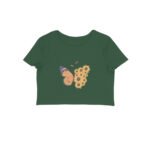 Butterfly Flower Girl's Women's Crop Top Crop T-shirt - Image 6