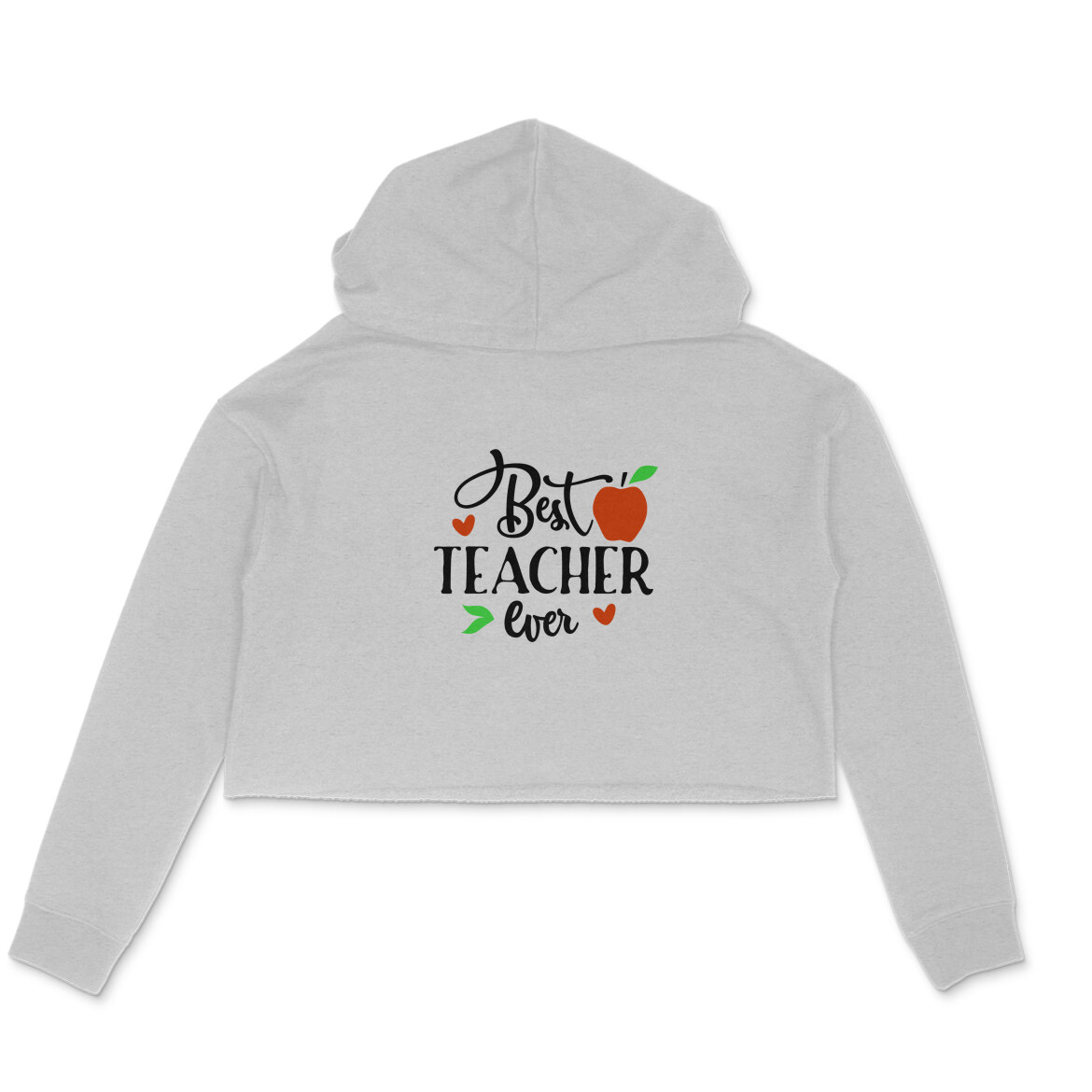 Best teacher ever girl's women's crop hoodies - Image 2