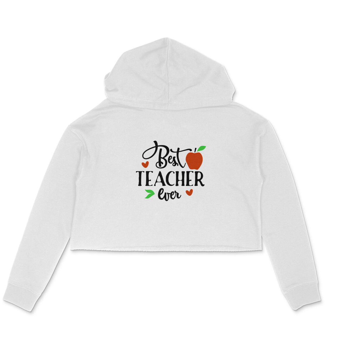 Best teacher ever girl's women's crop hoodies - Image 3
