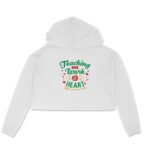 Teaching is a work of heart girls women's crop hoodies
