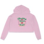 Teaching is a work of heart girls women's crop hoodies - Image 4
