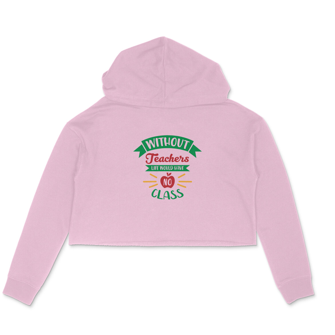 Teacher without life girl's women's crop hoodies - Image 2