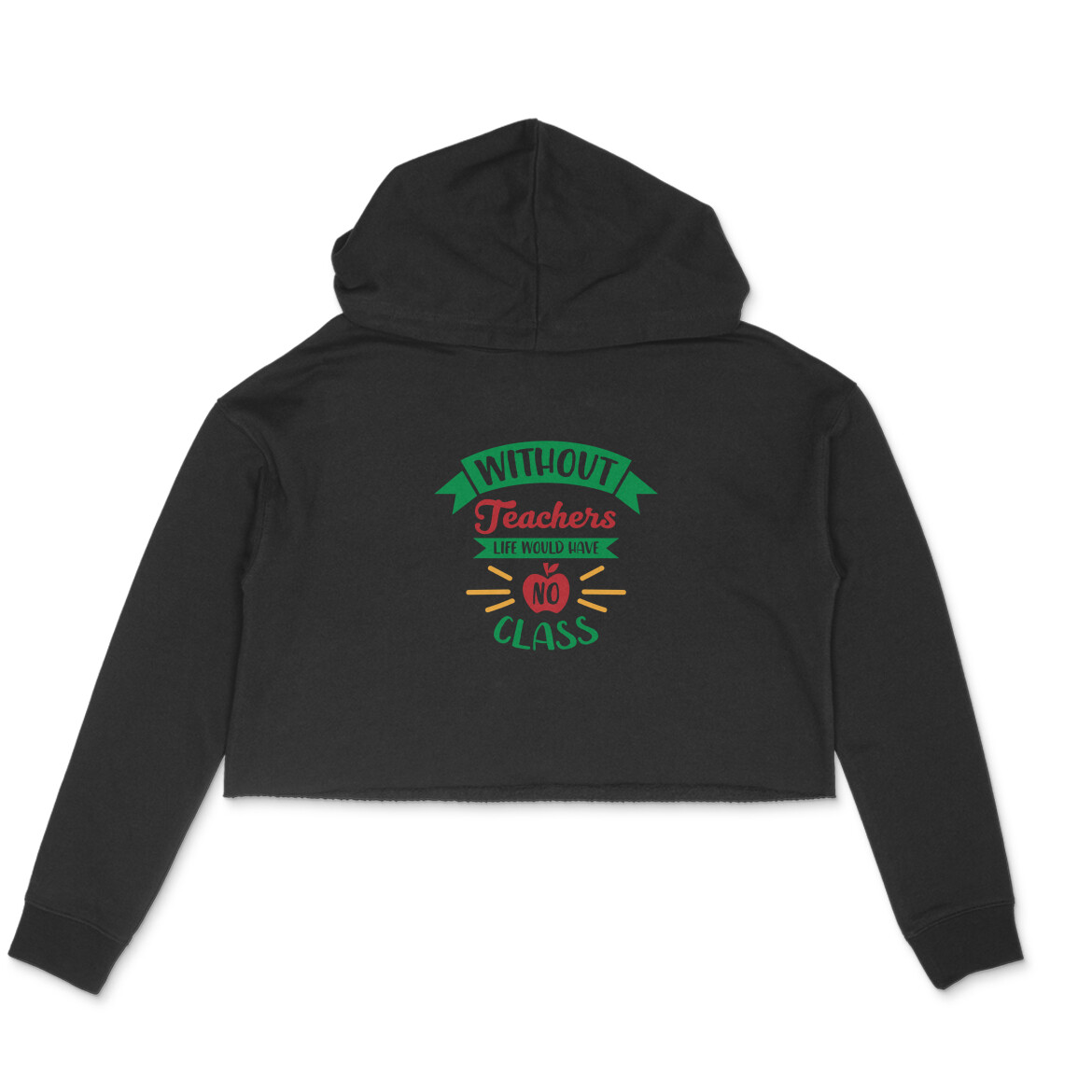 Teacher without life girl's women's crop hoodies - Image 5