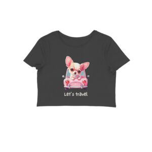 Let's travel girl's crop T-shirt
