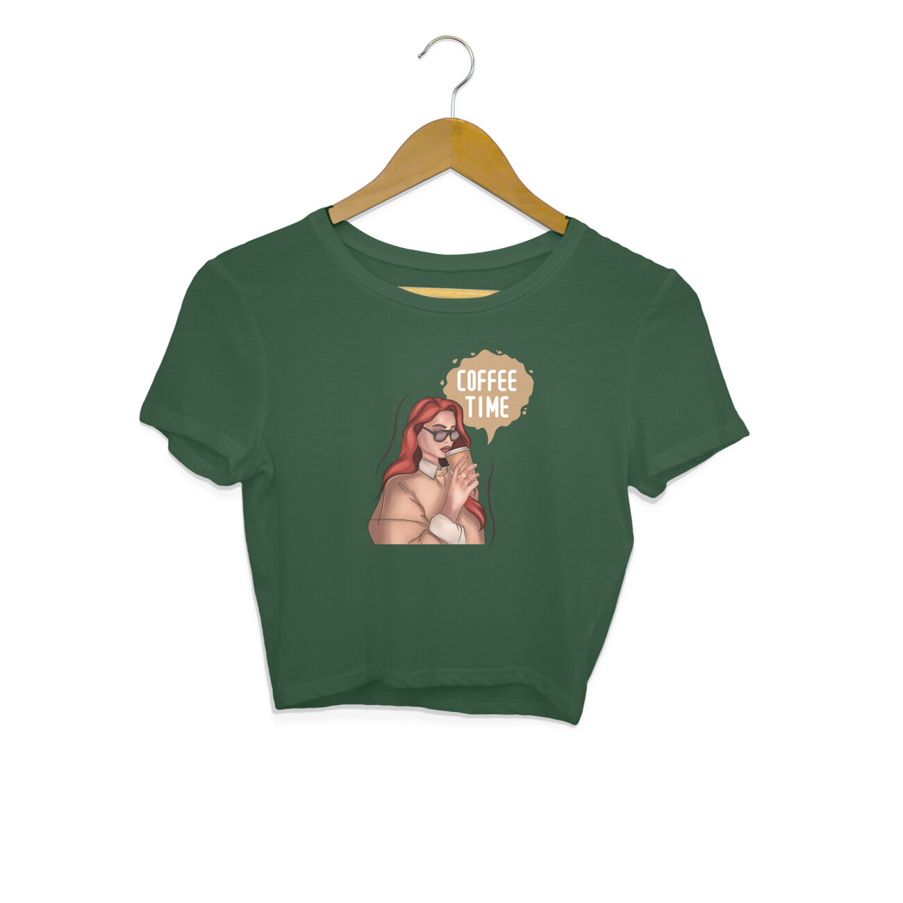 Coffee time women's crop T-shirt - Image 2