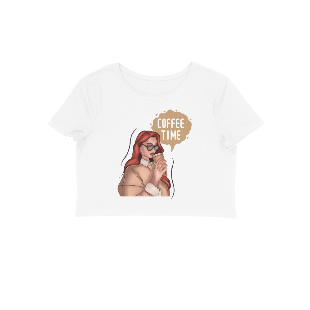 Coffee time women's crop T-shirt - Image 4