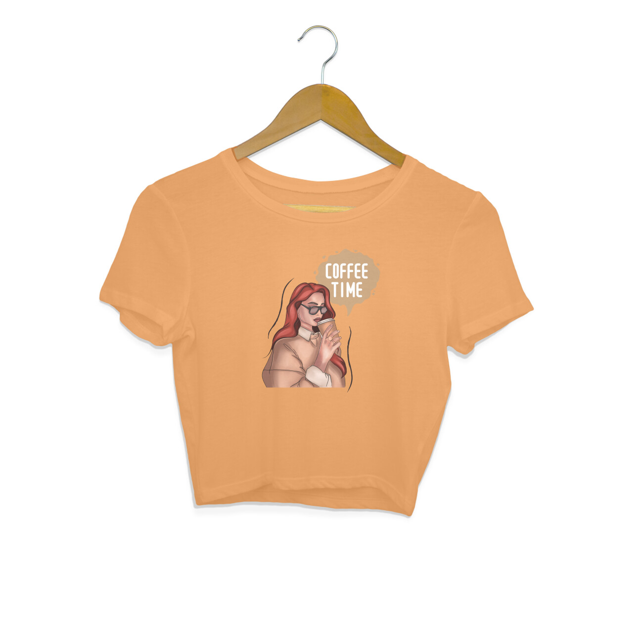 Coffee time women's crop T-shirt - Image 3