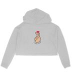 I love K-pop girl's crop hoodies light pink/red/white/grey - Image 2