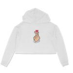 I love K-pop girl's crop hoodies light pink/red/white/grey - Image 4
