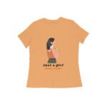 Mustard yellow women T-shirt just a girl with a goal
