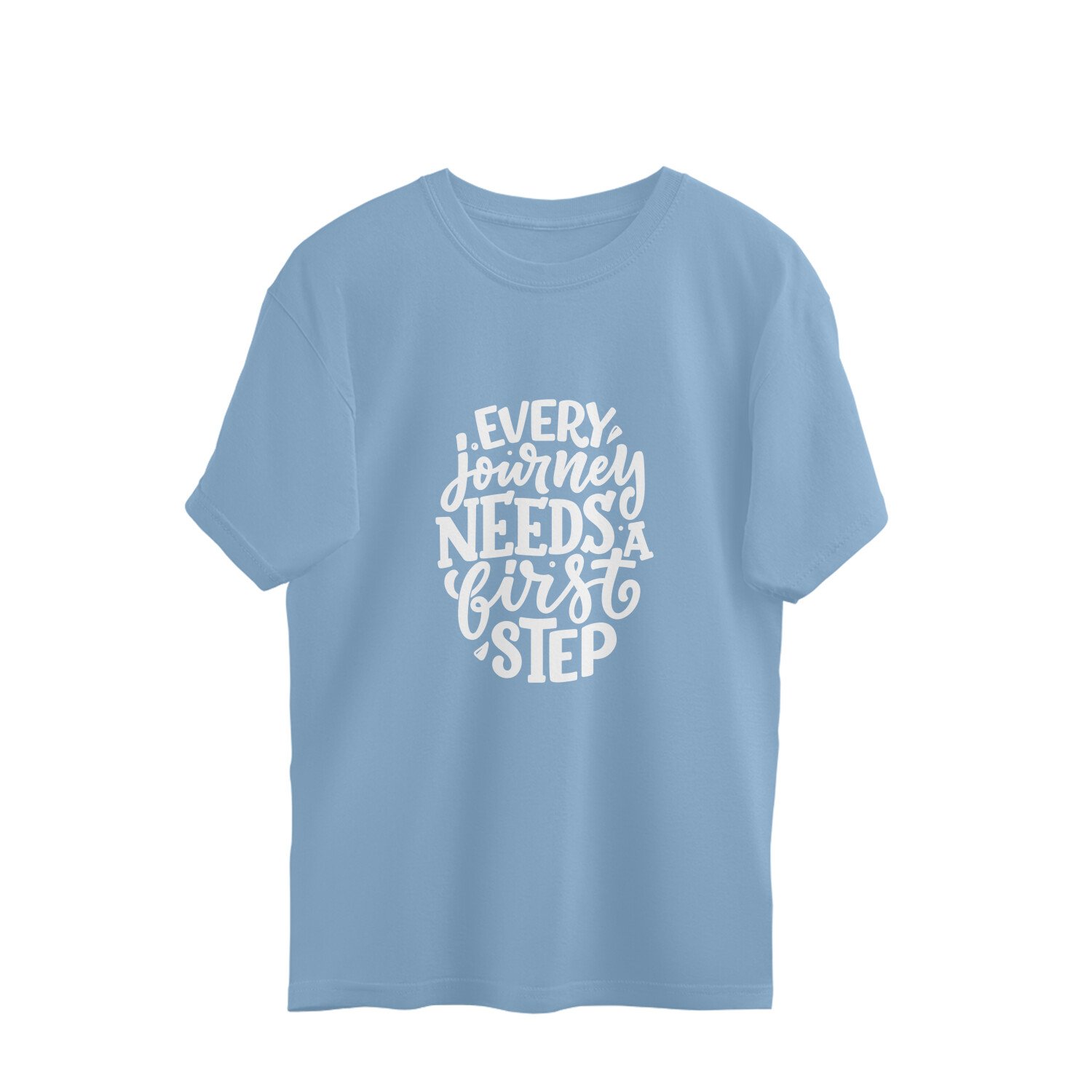 Oversized men's T-Shirt - every journey needs first step - Image 2