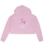 Love your self women crop hoodies black/pink - Image 2
