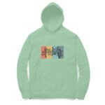 Adventure men’s women's unisex hoodies black/baby-blue/mint-green - Image 3