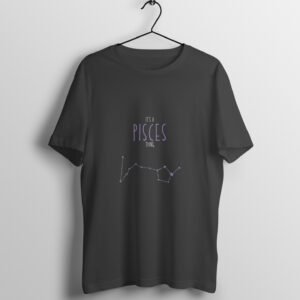 Pisces zodiac sign men’s round neck T-shirt Black