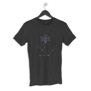 Taurus zodiac sign men’s round neck T-shirt Black