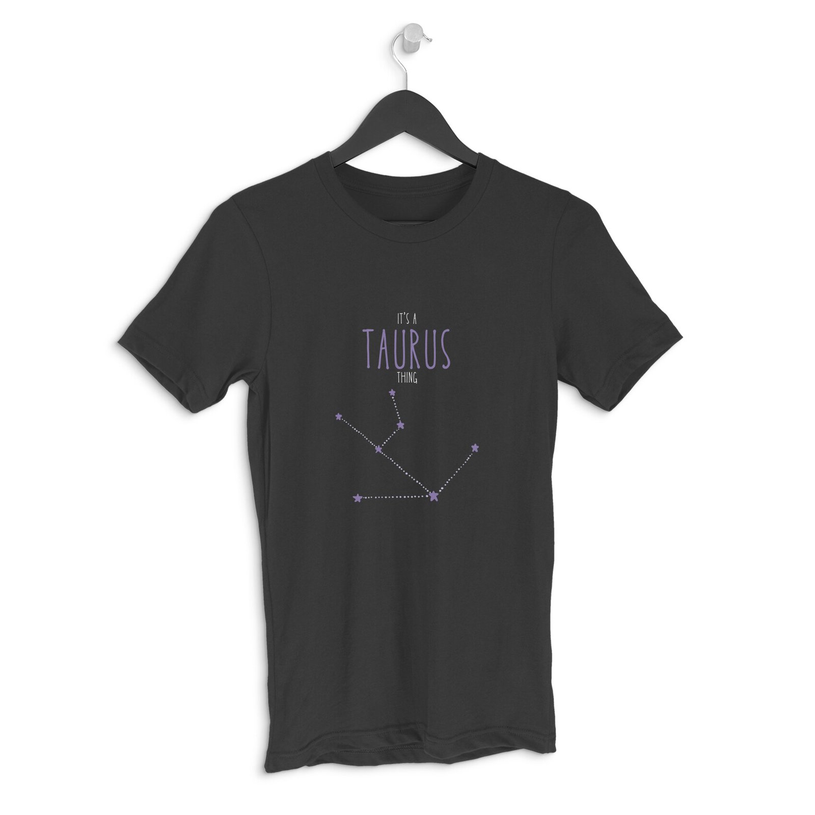 Taurus zodiac sign men’s round neck T-shirt Black