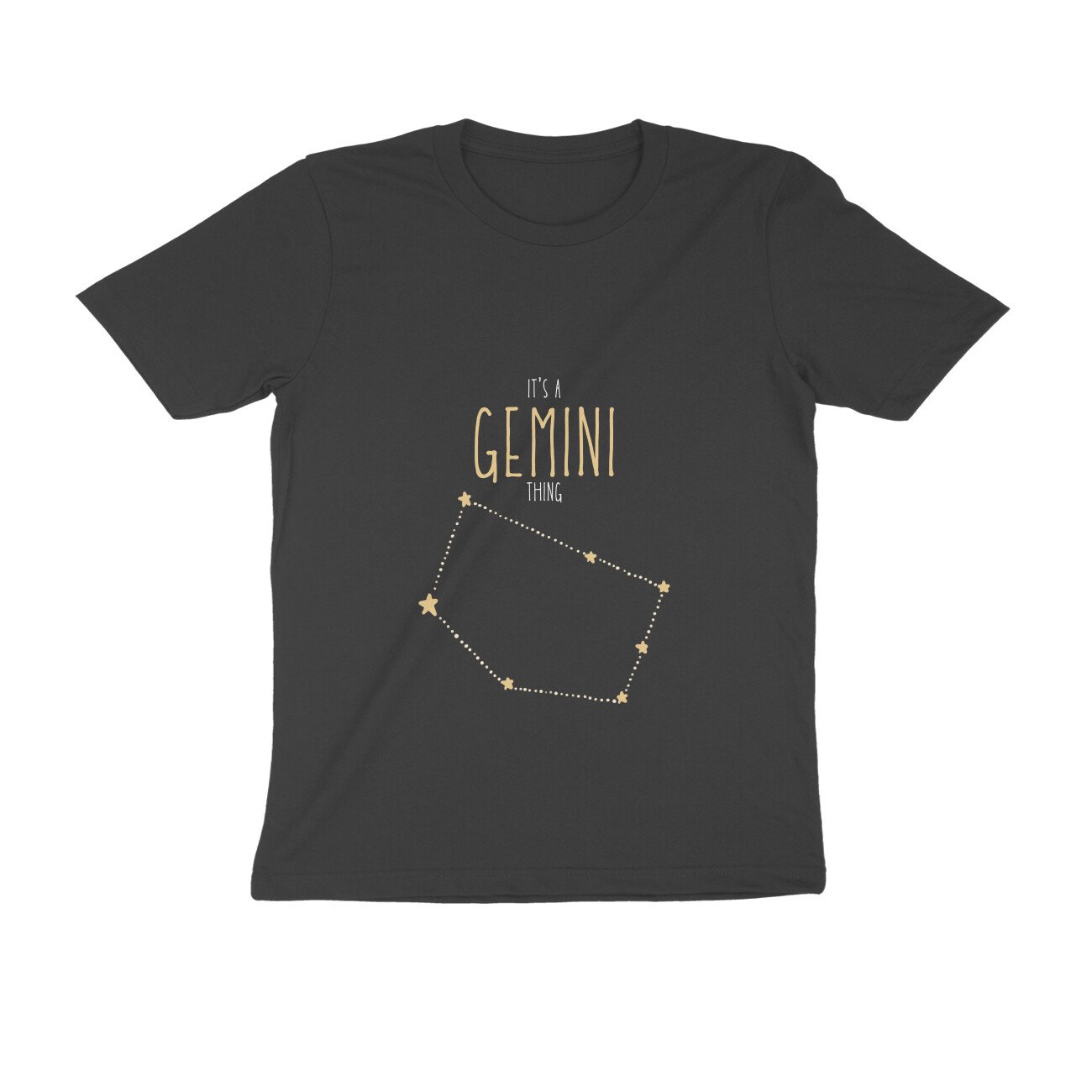 Gemini zodiac sign men’s round neck T-shirt Black S to 5XL