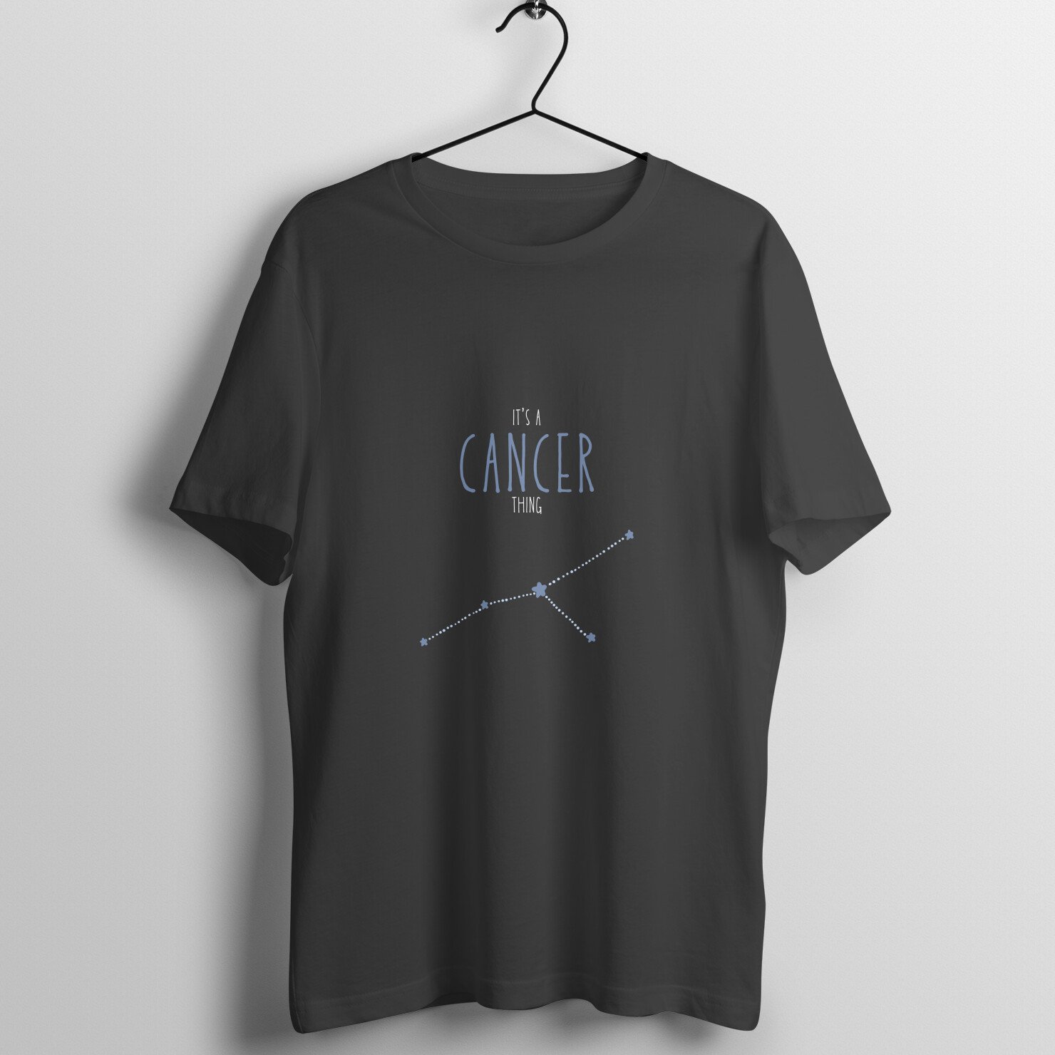 Cancer zodiac sign men’s round neck T-shirt Black