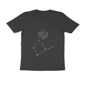 Virgo zodiac sign men’s round neck T-shirt Black