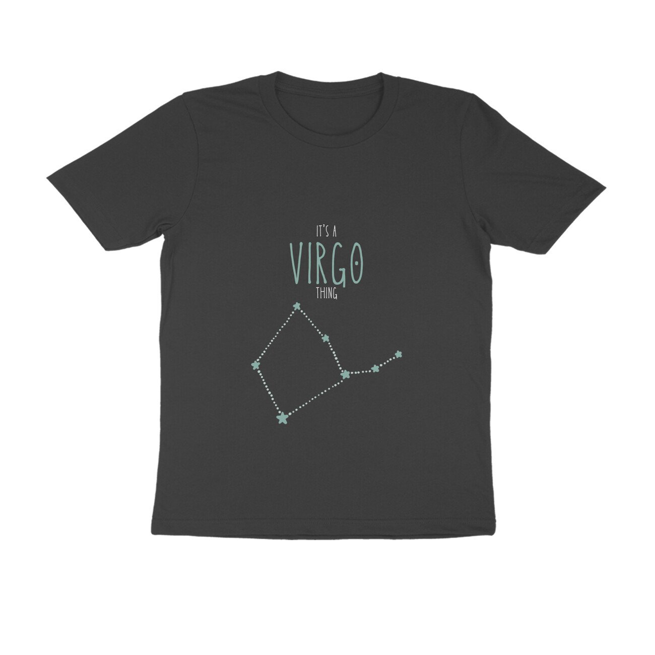 Virgo zodiac sign men’s round neck T-shirt Black