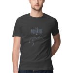 Aquarius zodiac sign men’s round neck T-shirt Black